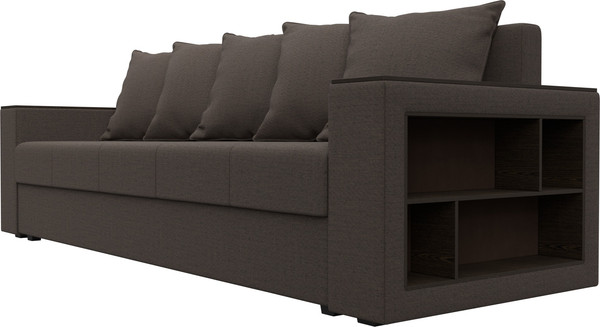 Изображение товара Диван Лига Диванов Дубай Лайт полки справа / 132281 (рогожка Амур 05 коричневый)