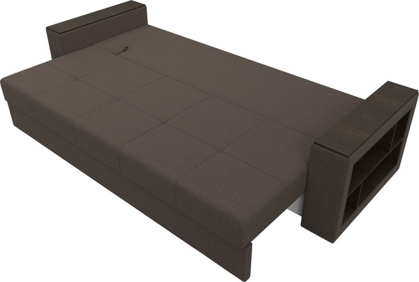 Изображение товара Диван Лига Диванов Дубай Лайт полки справа / 132281 (рогожка Амур 05 коричневый)
