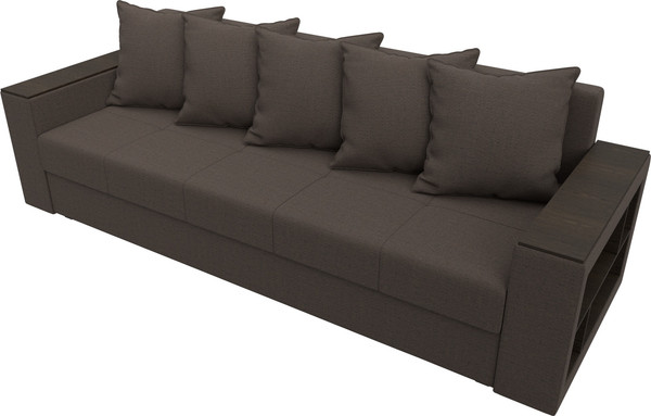 Изображение товара Диван Лига Диванов Дубай Лайт полки справа / 132281 (рогожка Амур 05 коричневый)