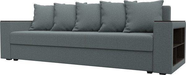 Изображение товара Диван Лига Диванов Дубай Лайт полки справа / 132282 (рогожка Амур 07 серый)