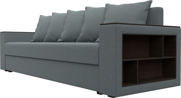 Изображение товара Диван Лига Диванов Дубай Лайт полки справа / 132282 (рогожка Амур 07 серый)