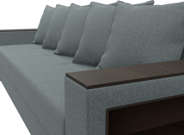 Изображение товара Диван Лига Диванов Дубай Лайт полки справа / 132282 (рогожка Амур 07 серый)