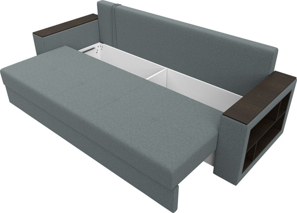 Изображение товара Диван Лига Диванов Дубай Лайт полки справа / 132282 (рогожка Амур 07 серый)