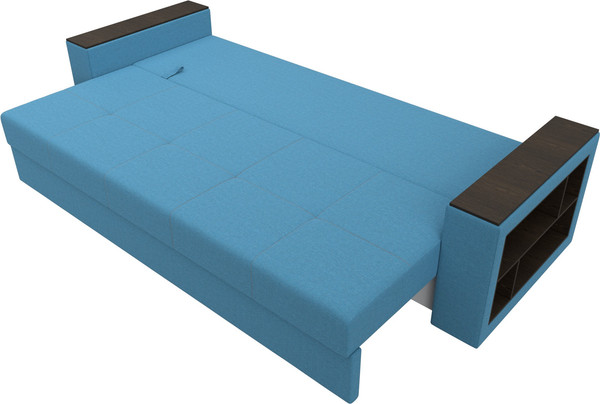 Изображение товара Диван Лига Диванов Дубай Лайт полки справа / 132283 (рогожка Амур 10 голубой)