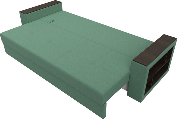 Изображение товара Диван Лига Диванов Дубай Лайт полки справа / 132284 (рогожка Амур 11 зеленый)