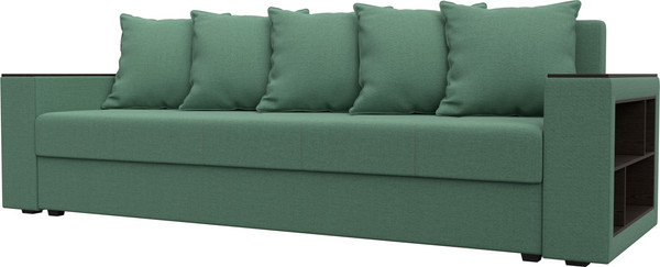 Изображение товара Диван Лига Диванов Дубай Лайт полки справа / 132284 (рогожка Амур 11 зеленый)