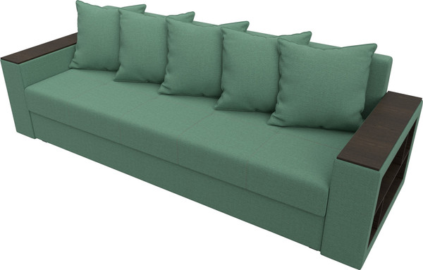 Изображение товара Диван Лига Диванов Дубай Лайт полки справа / 132284 (рогожка Амур 11 зеленый)