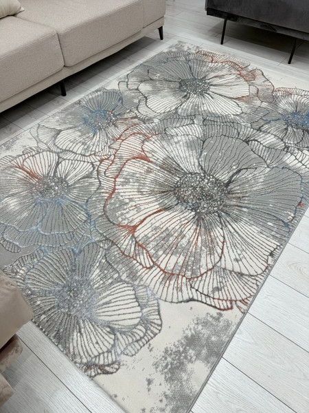 Изображение товара Ковер Radjab Carpet Амальфи Прямоугольник A5777A (1.6x2.3, Cream/L.Grey)