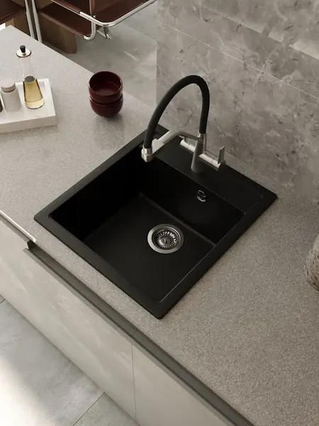 Изображение товара Мойка кухонная Teymi Lori Mini 46х51 / T120128 (черный матовый)