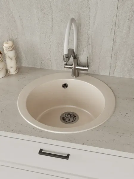 Изображение товара Мойка кухонная Teymi Lori Midi 51х51 / T120127 (бежевый матовый)