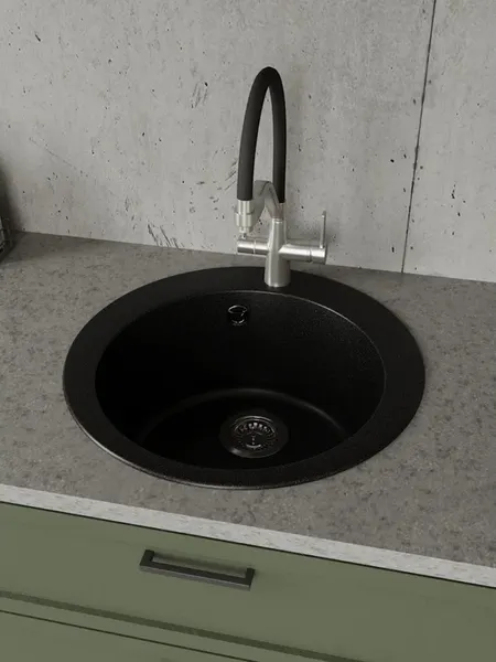 Изображение товара Мойка кухонная Teymi Lori Midi 51х51 / T120124 (черный матовый)