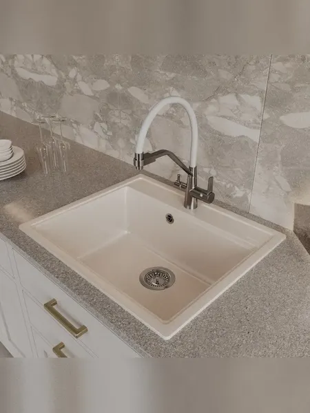 Изображение товара Мойка кухонная Teymi Lori Maxi 60х51 / T120123 (бежевый матовый)