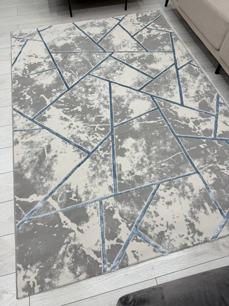 Изображение товара Ковер Radjab Carpet Амальфи Прямоугольник 01518B (2.4x3.4, C.Grey/L.Bule)