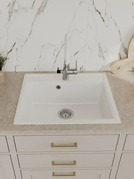 Изображение товара Мойка кухонная Teymi Lori Maxi 60х51 / T120121 (белый матовый)