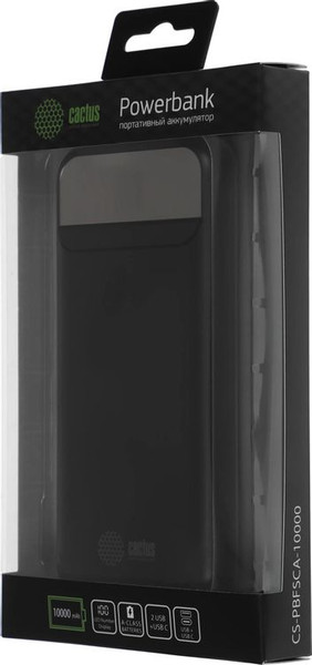 Изображение товара Портативное зарядное устройство Cactus CS-PBFSCA-10000 (черный)