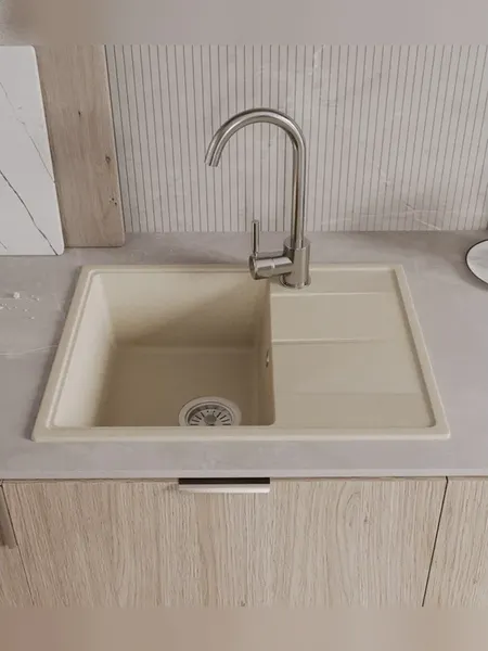 Изображение товара Мойка кухонная Teymi Hanna Smart 62х48 / T120115 (бежевый матовый)