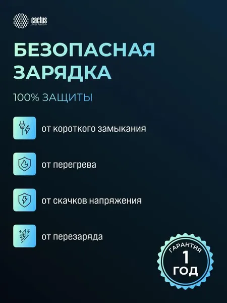 Изображение товара Портативное зарядное устройство Cactus CS-PBFSFA-20000 (серый)