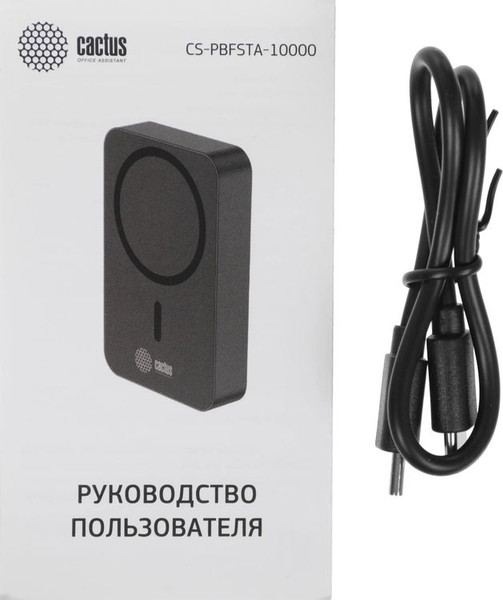 Изображение товара Портативное зарядное устройство Cactus CS-PBFSTA-10000 (серый)