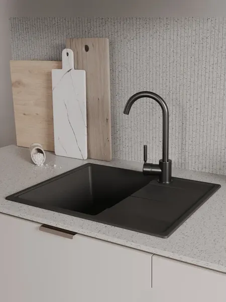 Изображение товара Мойка кухонная Teymi Hanna Smart 62х48 / T120112 (черный матовый)