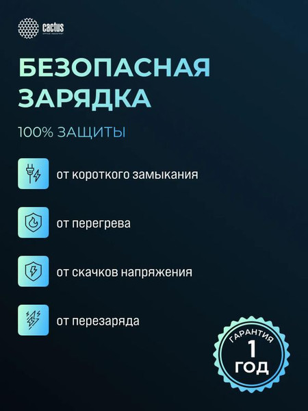 Изображение товара Портативное зарядное устройство Cactus CS-PBFSPA-10000 (белый)