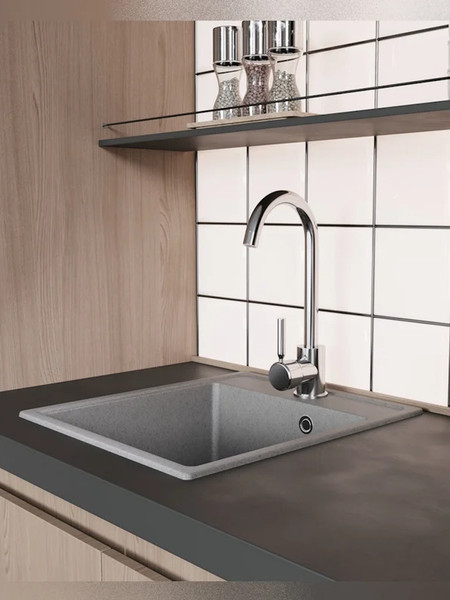 Изображение товара Мойка кухонная Teymi Helmi Smart 42х48 / T120110 (серый матовый)