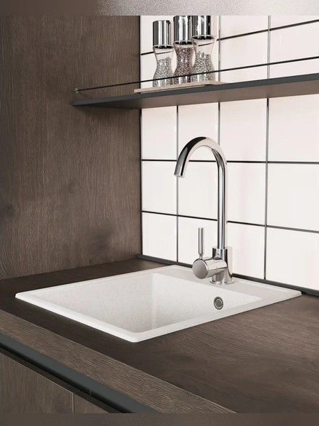 Изображение товара Мойка кухонная Teymi Helmi Smart 42х48 / T120109 (белый матовый)