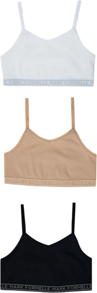 Изображение товара Комплект бюстье для девочек Mark Formelle 517708-3 (р.128-64, белый/обжаренный миндаль/черный)