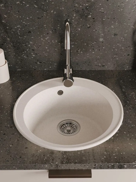 Изображение товара Мойка кухонная Teymi Lina Smart D48 / T120103 (белый матовый)