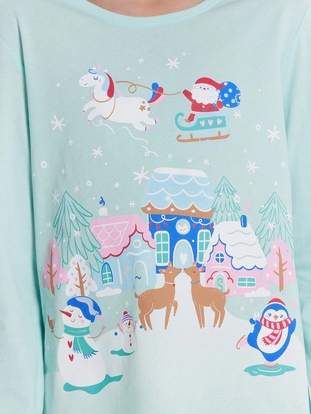 Изображение товара Пижама детская Mark Formelle 567720 (р.158-80, иней/белые снежинки)