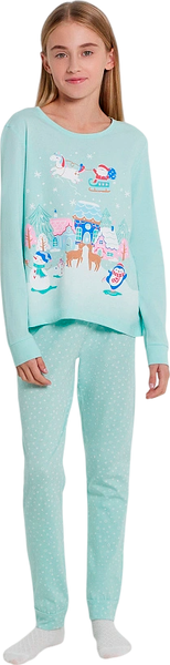Изображение товара Пижама детская Mark Formelle 567720 (р.158-80, иней/белые снежинки)