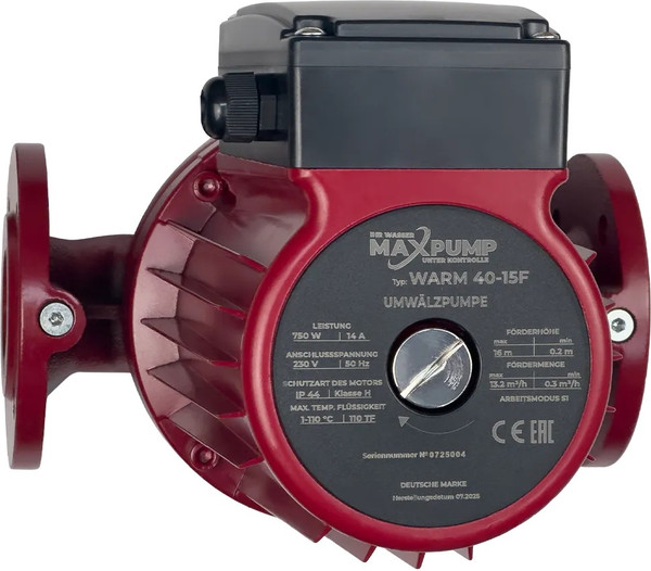 Изображение товара Циркуляционный насос Maxpump Warm 40-15F 230V