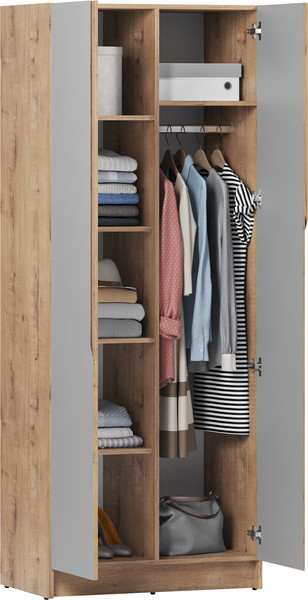 Изображение товара Шкаф Eligard Aura 2D (дуб вотан/дымчатый алмаз)