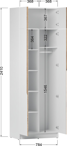 Изображение товара Шкаф Eligard Aura 2Da (дымчатый алмаз)