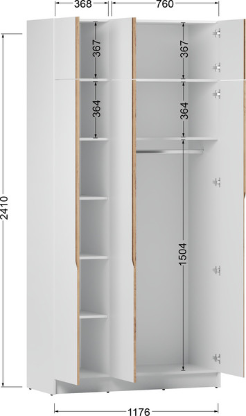 Изображение товара Шкаф Eligard Aura 3Dа (белый)