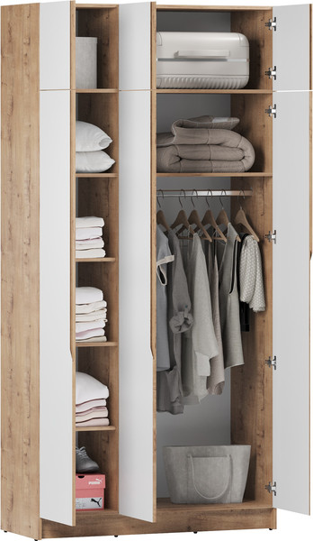 Изображение товара Шкаф Eligard Aura 3Dа (дуб вотан/белый)