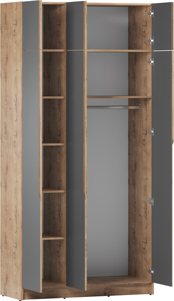 Изображение товара Шкаф Eligard Aura 3Dа (дуб вотан/графит)