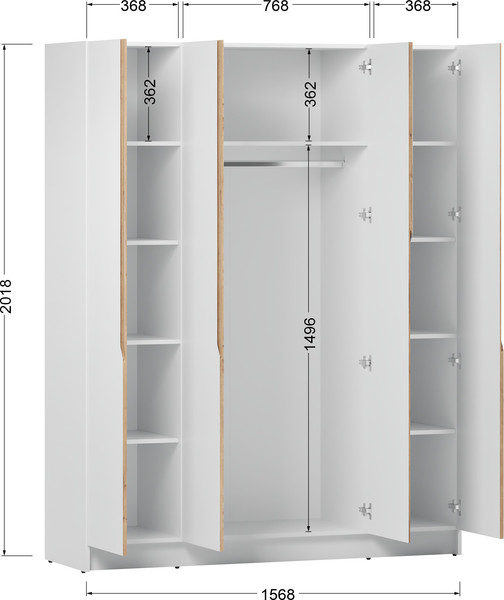 Изображение товара Шкаф Eligard Aura 4D (дуб вотан/дымчатый алмаз)