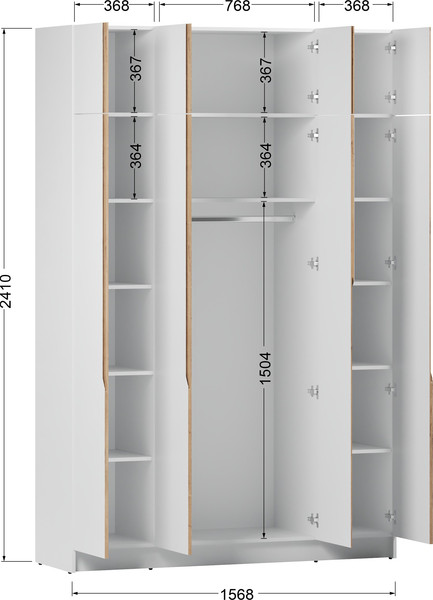 Изображение товара Шкаф Eligard Aura 4Dа (белый)