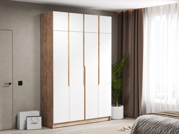 Изображение товара Шкаф Eligard Aura 4Dа (дуб вотан/белый)