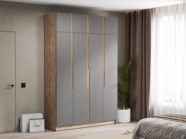 Изображение товара Шкаф Eligard Aura 4Dа (дуб вотан/графит)