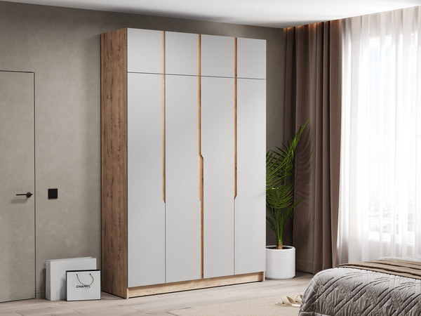 Изображение товара Шкаф Eligard Aura 4Dа (дуб вотан/дымчатый алмаз)