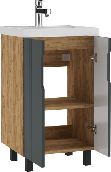 Изображение товара Тумба под умывальник Айсберг Bazis 50 Марта без ящика (дуб вотан)