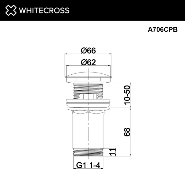 Донный клапан Whitecross A706CPB (брашированная медь) — фото 6