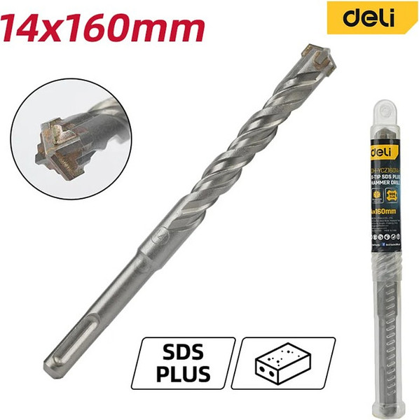 Изображение товара Бур Deli По бетону YS 14x160мм X-Tip SDS-Plus / EDH-YCZ16014-E1