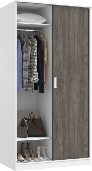 Изображение товара Шкаф-купе Кортекс-мебель Лагуна ШК01-00 (белый/орех элия)