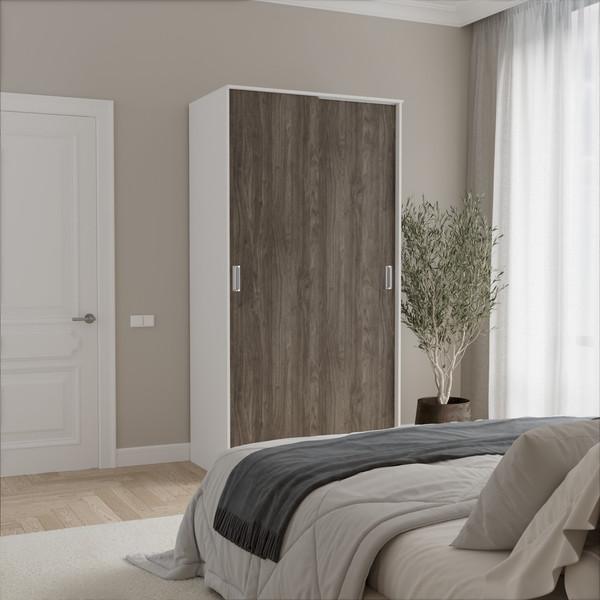 Изображение товара Шкаф-купе Кортекс-мебель Лагуна ШК01-00 (белый/орех элия)