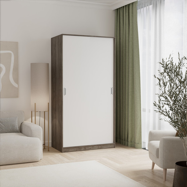 Изображение товара Шкаф-купе Кортекс-мебель Лагуна ШК01-00 (орех элия/белый)