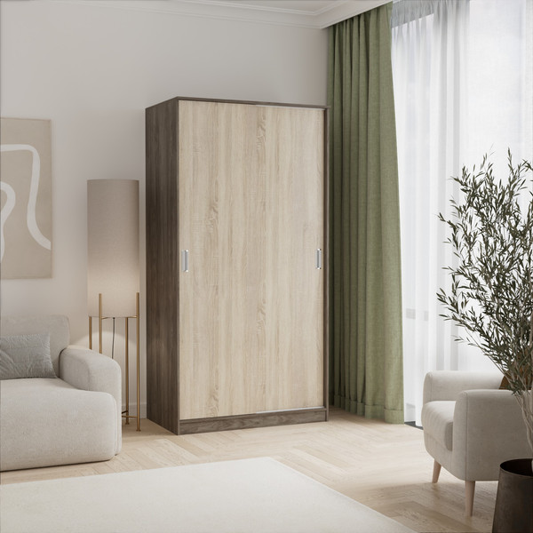 Изображение товара Шкаф-купе Кортекс-мебель Лагуна ШК01-00 (орех элия/дуб сонома)