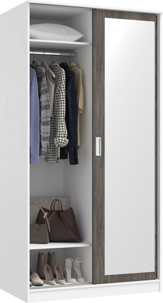 Изображение товара Шкаф-купе Кортекс-мебель Лагуна ШК01-01 (белый/орех элия)