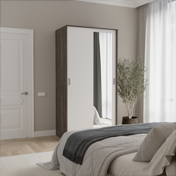 Изображение товара Шкаф-купе Кортекс-мебель Лагуна ШК01-01 (орех элия/белый)